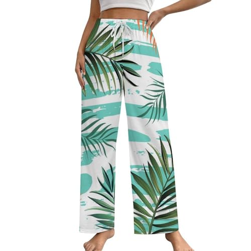 Vêtement pantalon de nuit fleurs tropicales pour femme en taille S