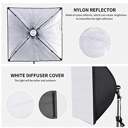 Softbox Lighting Kit Photography Soft Box 20'' X 28'', 85W Studio 6000K Bulb Led Light, 6.7'Light Stand, Remote Set, Beiyang #TOP5