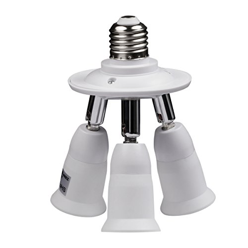 8T8 Divisor adaptador de soquete de lâmpada ajustável 3 em 1, conversor de lustre de suporte de lâmp
