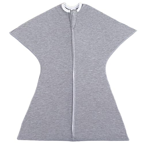 Image of SleepingBaby Zipadee-Zip Transition Swaddle - Cozy Baby Swaddle Blanket with Zipper Convenience - Roomy Wearable Blanket for Easy Diaper Changes - Heather Grey, X-Small (3-6 Month)