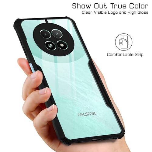 Image of Jkobi Back Cover Case for Realme 13 (Shockproof with Polycarbonate Clear Panel | Professional Black)