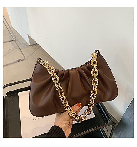 Image of JOLLQUE Shoulder Bag for Women,Small Leather Dumpling Bags Handbag Purse,Gold Chain Evening Clutch Purses