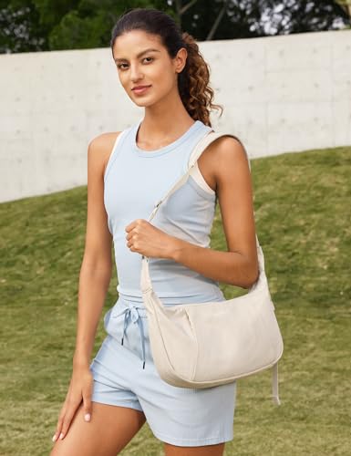 G4Free Crossbody Bag for Women, Casual Hobo Bag Lightweight Shoulder Handbag Fashionable Nylon Crescent Purse (Beige) — view 2