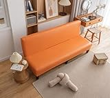 PEIHUODAN Stretch Armlose Futon Abdeckung, wasserdichte Sofas Bezüge/Sofabezug 2/3 sitzer Sofa Abdeckung für Faltendes Schlafsofa Anti-Rutsch Sofabezug ohne Armlehne (Orange,120-150cm)
