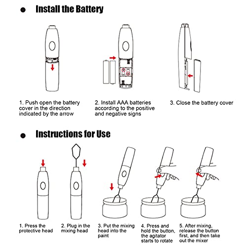 Pigment Roerder, Elektrische Pigment Roerder Mixer Draagbare Pigment Mixer Verf Elektrische Mixer met 2 Stuks voor Art… - Afbeelding 6
