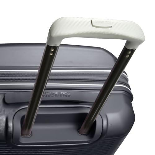 Image of American Tourister Stratum 2.0 Expandable Hardside Luggage with Spinner Wheels, 28-Inch Checked-Large, Charcoal