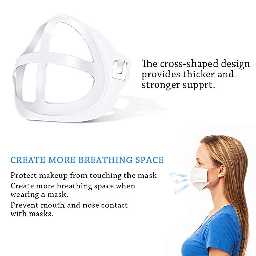 Face Mask Bracket (10Pcs) 3D Mask Bracket - Silicone Mask Bracket More Space for Comfortable Breathing Protect Lipstick Washable Reusable (Large) - Thumbnail 2