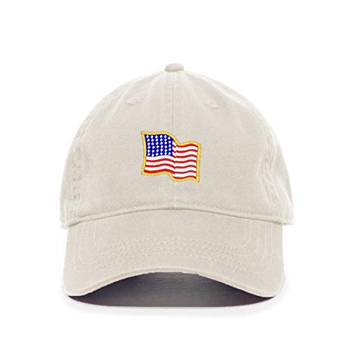 Tech Design American Flag USA Waiving Flag Baseball Cap Embroidered Cotton Adjustable Dad...