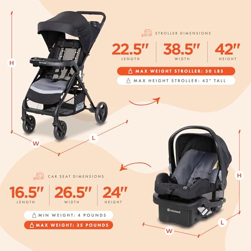 Baby Trend Passport Seasons Travel System with EZ-Lift™ Infant Car Seat, Journey Black - image 3