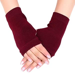 Casue Vingerloze handschoenen voor dames en meisjes, gebreide vingerloze polswarmer, halve vinger, handschoenen…