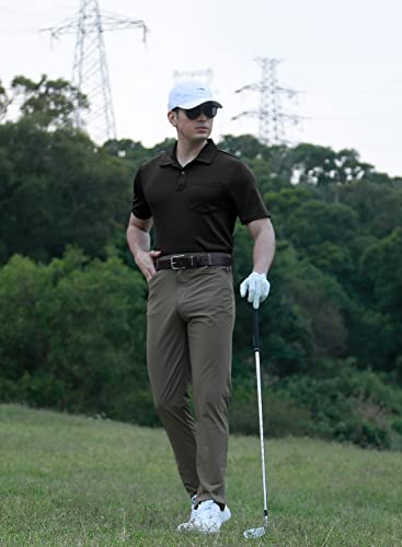 Gopune Men's Short Sleeve Polo Shirts Quick Dry Outdoor Regular Fit Golf Shirts With Pocket Black,Xl #TOP6