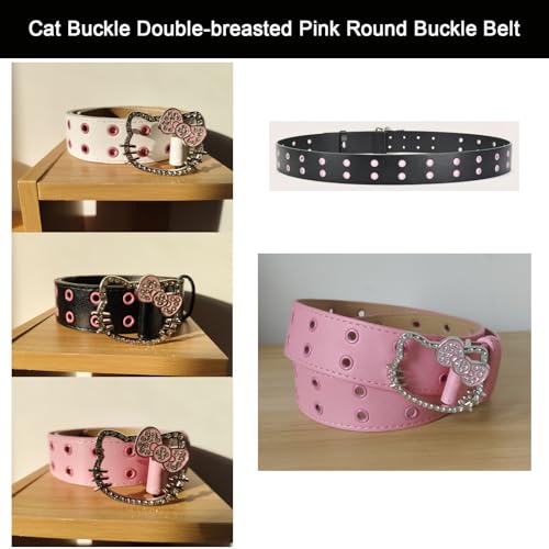 1 PCS Women's Cat Buckle Belt Decoration with Denim Skirt4