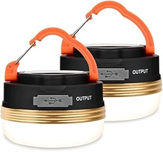 flintronic 2pcs Camping Lantern, USB Rechargeable Glare LED Tent Light with Magnetic Base, Waterproof Portable Outdoor Tent Light, 3 Modes with SOS for Hiking Fishing Emergency Home