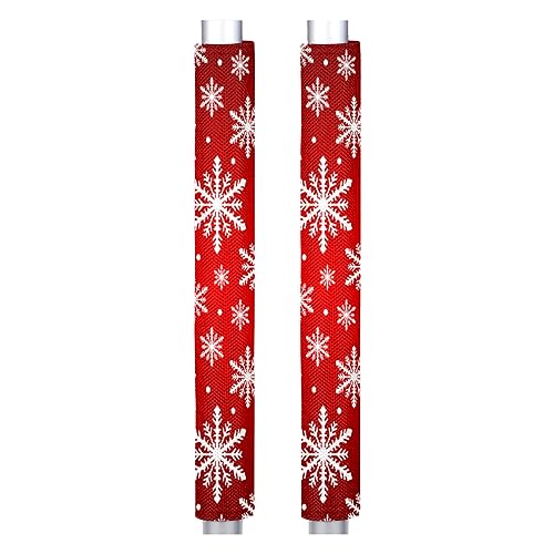 Image of Pardick Christmas Red Snowflakes Refrigerator Door Handle Covers Set of 2Xmas Decor Washable Fridge Dishwasher Mocrowave Oven Door Decor Handle Cover Keep Your Kitchen Appliance Holiday Decorate
