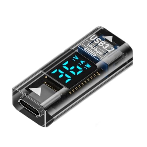 Fegtrtyoa QC36W 10Gbps USB C auf USB A Buchse Adapter USB3.2 Koppler für Effiziente Stromausgabe und Datenübertragung Anschlussleuchte Schwarz