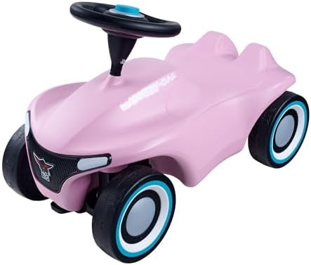 BIG-Bobby-Car Neo Zartrosa - Rutschfahrzeug für drinnen und draußen, Kinderfahrzeug mit Flüsterreifen im modernen Design, für Kinder ab 1 Jahr, Rosa