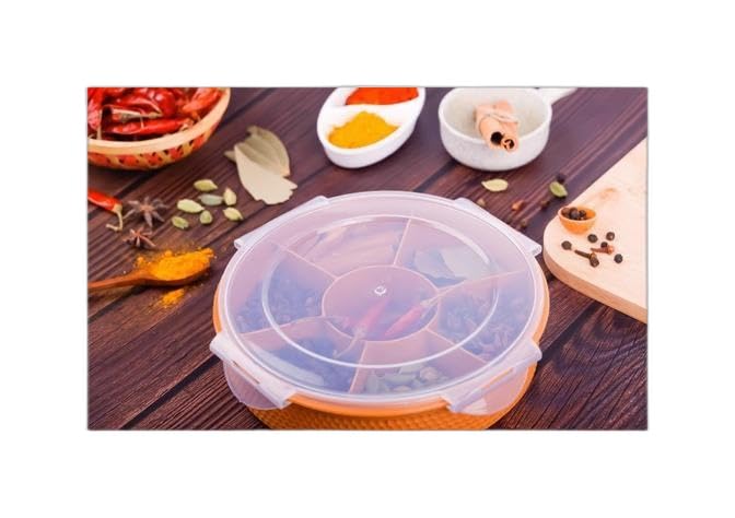 PACK OF 1 Masala Box Dry Fruit Box Spice Organizer Plastic Box (Oracne)|design - 1548 for home and kitchen-image-10