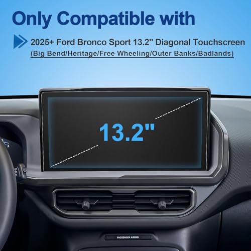 Coleya Anti-Glare Matte 2025-2026 Bronco Sport Screen Protector, for (Big Bend/Heritage/Outer Banks/Badlands) 13.2-inch Touchscreen, 9H Tempered Glass 2026 Bronco Sport Accessories HD&Anti-Fingerprint by Coleya - Used condition - Image 2