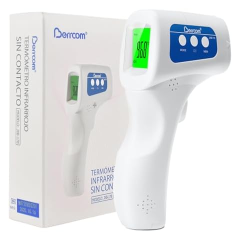 Berrcom Non Contact Forehead Thermometer Digital No-Touch Infrared Thermometer 3 in 1 for Adults and Kids Fever Check Thermometer Temperature Gun for Baby Cover