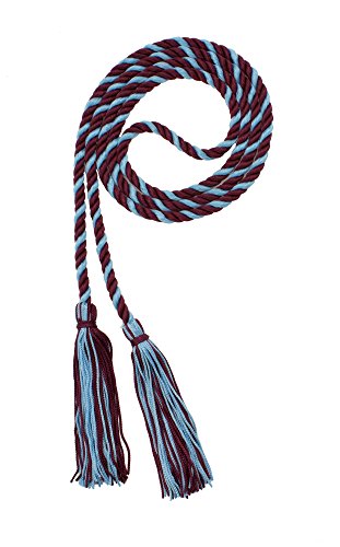 Image of Graduation Honor Cord - Maroon /LT Blue - Every School Color Available - Made in USA