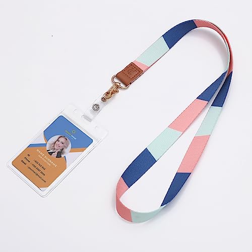 Cookooky Lanyard With Id Holder Cute Lanyards For Women Lanyard For Keys Id Badge Holder (Tricolor Stripes) #TOP4
