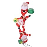 irishom 8,2 piedi climbing gonfiabile 3 padre natalizio 210t poliestere a prova di appendersi blow up padre di natale con luce a led per decorazione da parete esterna (plug 220-240 v.)