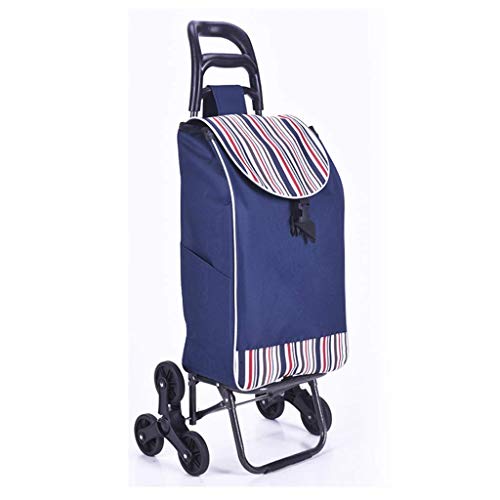 LDBDASA Tragbare Einkaufswagen Klettern Treppen Trolley Trailer Klappwagen Einkaufswagen Kleinwagen Trolley Auto…