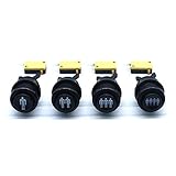 Arcity 4 Pcs Arcade Game Player Start Push Button 1P 2P 3P 4P Player Happ Style Standard American Type with Microswitch Jamma MAME Machine Console Parts Black DIY New