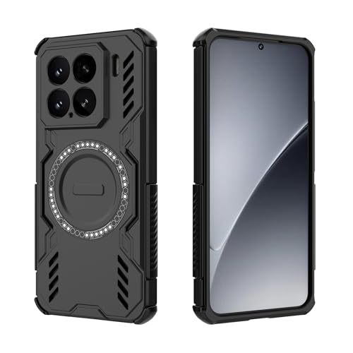 Image of Back Cover Military Shockproof with Airbag Corners, Heat Dissipation, TPU+PC Hybrid Cover for Xiaomi 15 - Black
