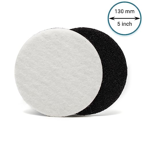 Image of Glass Polish 5 inch (130mm) Pack of 10 Felt Polishing Pads for Polishing Glass, Plastic, Metal and Marble - GP11008 | For Cerium Oxide Glass Polishing, Scratch Removal, Plastic & Headlight Restoration, Metal Polishing & Clear Coat Finishing