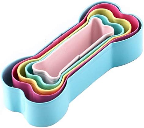 Jonsnowo Cookie Cutter Set Colorful ,Dog bone cookie knife set, 5 sets.