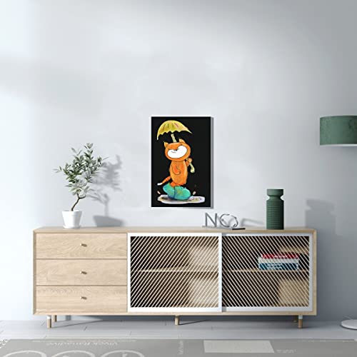 Toile imprimée chat roux aquarelle, cadeau de naissance idéal - 3