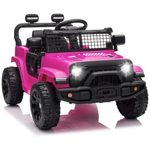 Bobike12V Battery Powered Kids Electric Car with Remote Control, Electric Vehicles Toys for 37 Months-8 Year, Double Open Doors, Music, USB, Best Gifts for Boys Girls (Rose Red) Cover