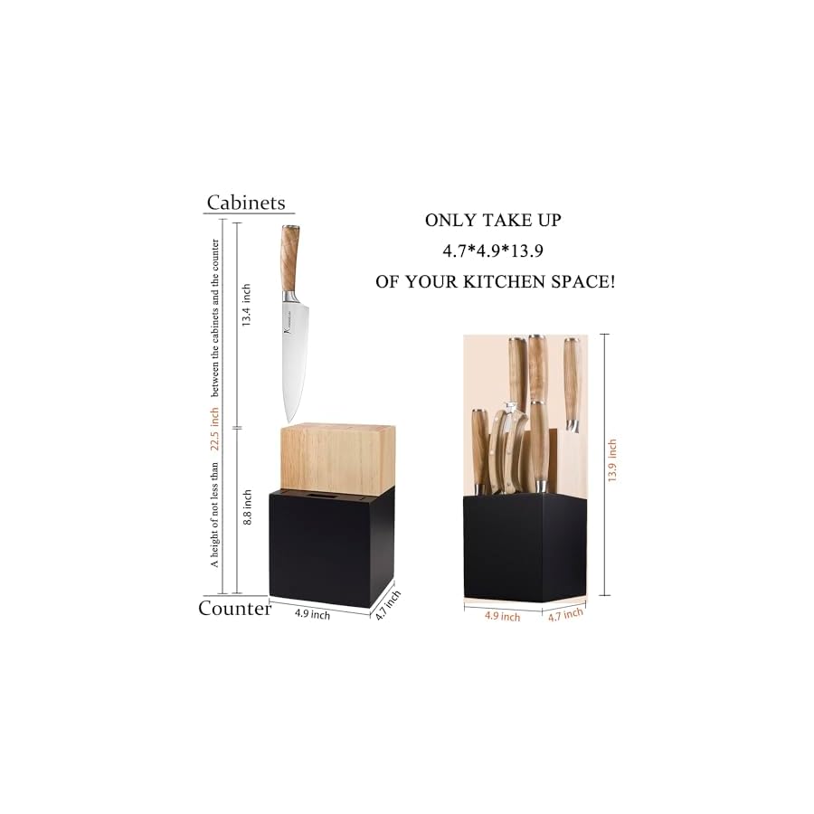 Natura-Series-8-PCS-Knife-Block-Set-Ultra-Sharp-High-Carbon-Stainless-Steel-with-Wooden-Handle Kangdelun Natura Series 8 PCS Knife Block Set, Ultra Sharp High Carbon Stainless Steel with Wooden Handle