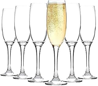 Argon Tableware 24x 220ml Champagne Flutes - Prosecco Glasses Home Restaurant Party Glass Set - Dishwasher Safe
