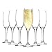 Argon Tableware Classic Champagne Flutes Set of 6-220ml Prosecco & Sparkling Wine Glasses - Elegant Tall Celebration Glassware for Weddings, Parties & Bars - Durable & Dishwasher Safe