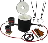 16KG/35LBs Propane Smelting Furnace Kit Double Burners - with 2 Graphite Crucibles and Crucible Tongs for Lifting and Pouring, Foundry Metal Smelter for Gold Copper Aluminum