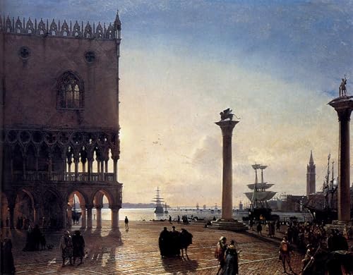 Toile Piazza San Marco la nuit pour illuminer votre salon avec une peinture moderne 60x90
