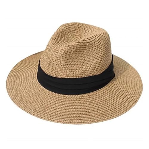 Chapeau de paille pliable pour homme de style Fedora élégant pour l'été et le plein air