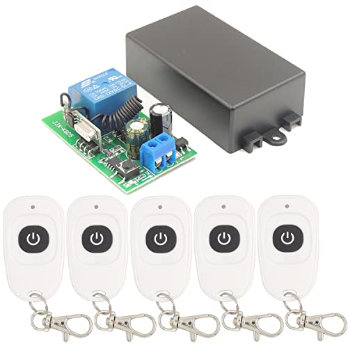 DieseRC Interruptor de Control Remoto de luz de radiofrecuencia, 433 MHz RF inalámbrico AC 220 V 240 V 110 V 1500 W Receptor de relé con transmisor, Modo de Palanca Encender/Apagar lámpara… Cover