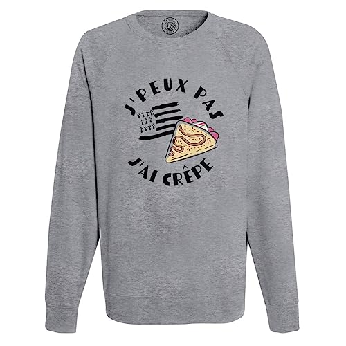 Sweat Shirt Homme J'Peux Pas J'Ai Crêpe en coton bio pour amateur de Bretagne