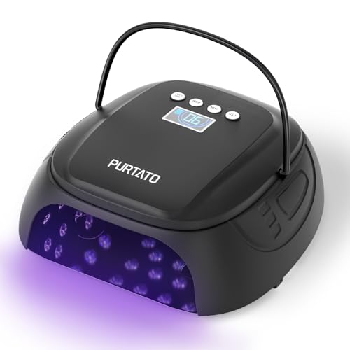 Purtato 126W Cordless Rechargeable UV LED Nail Lamp, Fast Curing