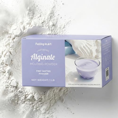 Falling in Art Alginate Molding Powder 1 Lb Hand Casting Kit Refill Non-Toxic Alginate Material for Craft Keepsake Anniversaries and Family Activities