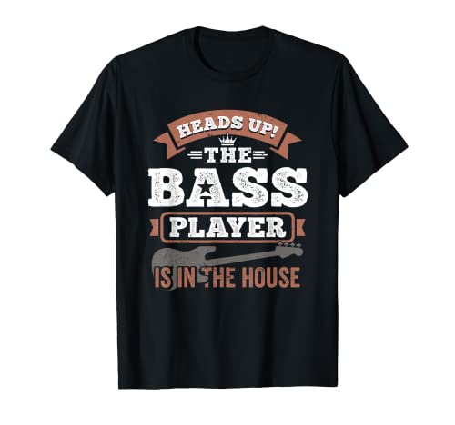 The Bass Player is in the House Guitarra baja Vintage Camiseta
