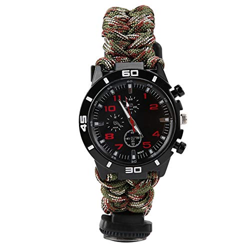 Relógio de bússola, 8 em 1 antienvelhecimento para sobrevivência ao ar livre, relógio de guarda-chuv