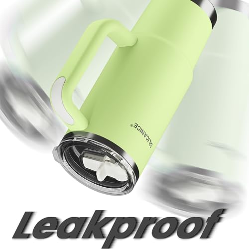 Image of For Travel & Gym - Never Drink from a Moldy Lid Again: 30oz Hygienic Tumbler, 100% Leakproof Lid & Removable Foldable Spout. Reinforced Base, Fits Cup Holders- Key Lime