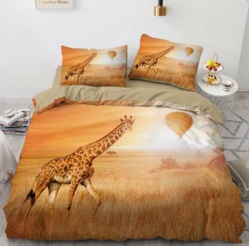 Housse de couette 90x190 girafe beige le cadeau personnalisé idéal pour enfant