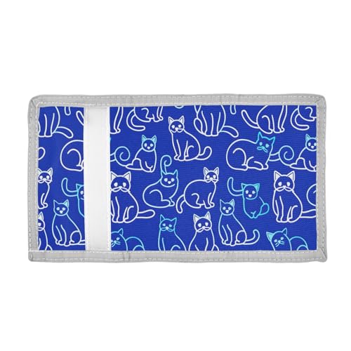 ALAZA Kids Wallets for Boys Girls Toddler Trifold Wallet Children Small Cute Cats Blue with Zipper Coin Pocket2