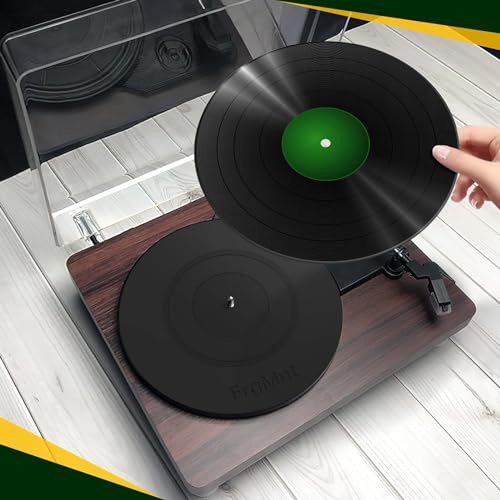 FrgMnt Turntable Platter Mat Black 12-inch Turntable Rubber Mat Silicone Design for Universal to All LP Vinyl Record Players (Black)