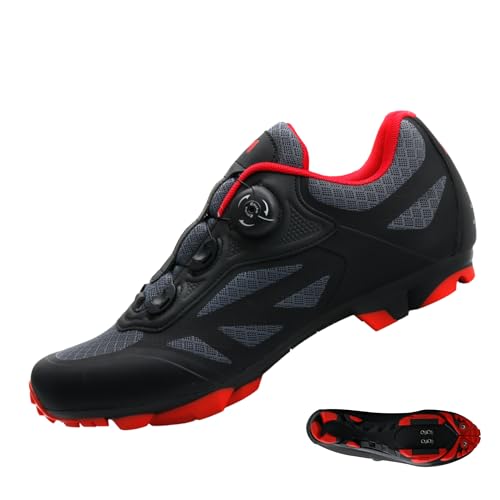 Zapatillas de Ciclismo MTB Profesionales para Hombre y Mujer – Transpirables, Antideslizantes y Compatibles con Pedales SPD   T2 42 EU